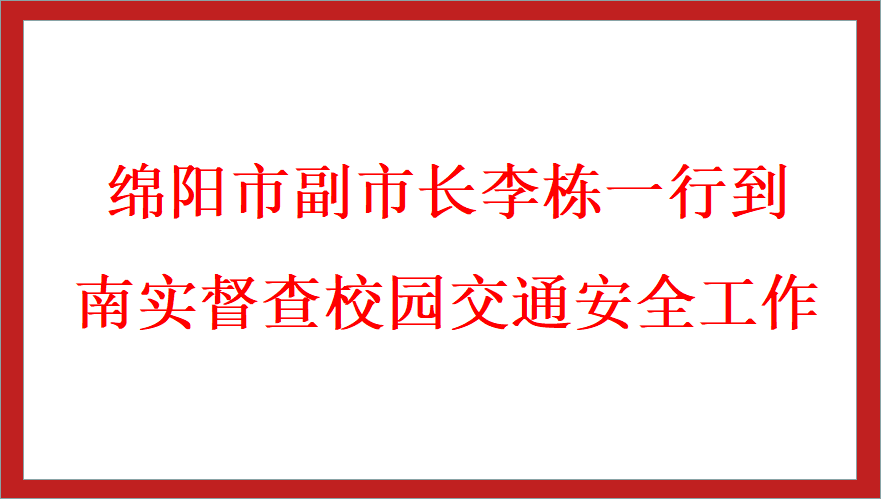 绵阳市副市长李栋一行到南实督查校园交通安全工作